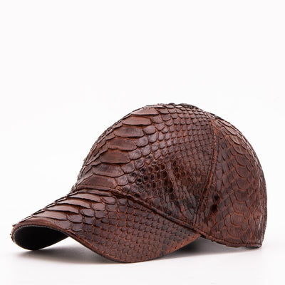 Boss Dark Brown  Python Leather Cap