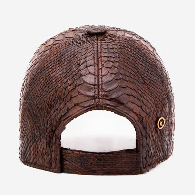 Boss Dark Brown  Python Leather Cap