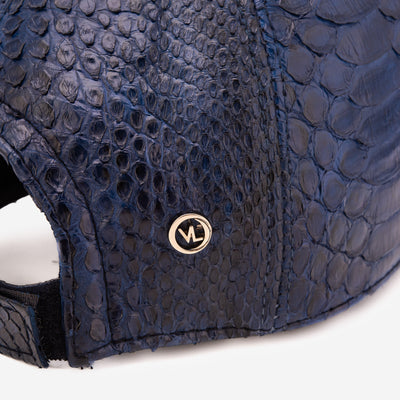 Boss Navy Blue  Python Leather Cap