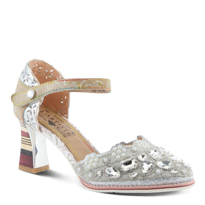 L'Artiste L'ARTISTE QUEENLATIFAH SHOES shoe in black multi with handcrafted leather design