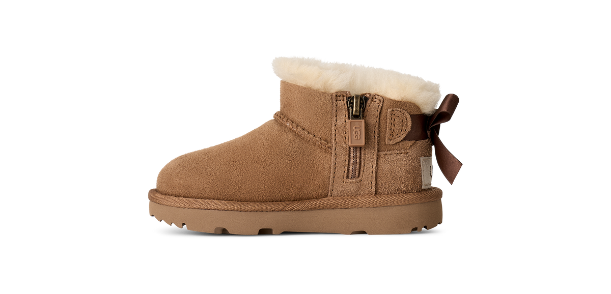 UGG Ultra Mini Bailey Bow Toddlers' (TD) Boots — Chestnut Sheepskin