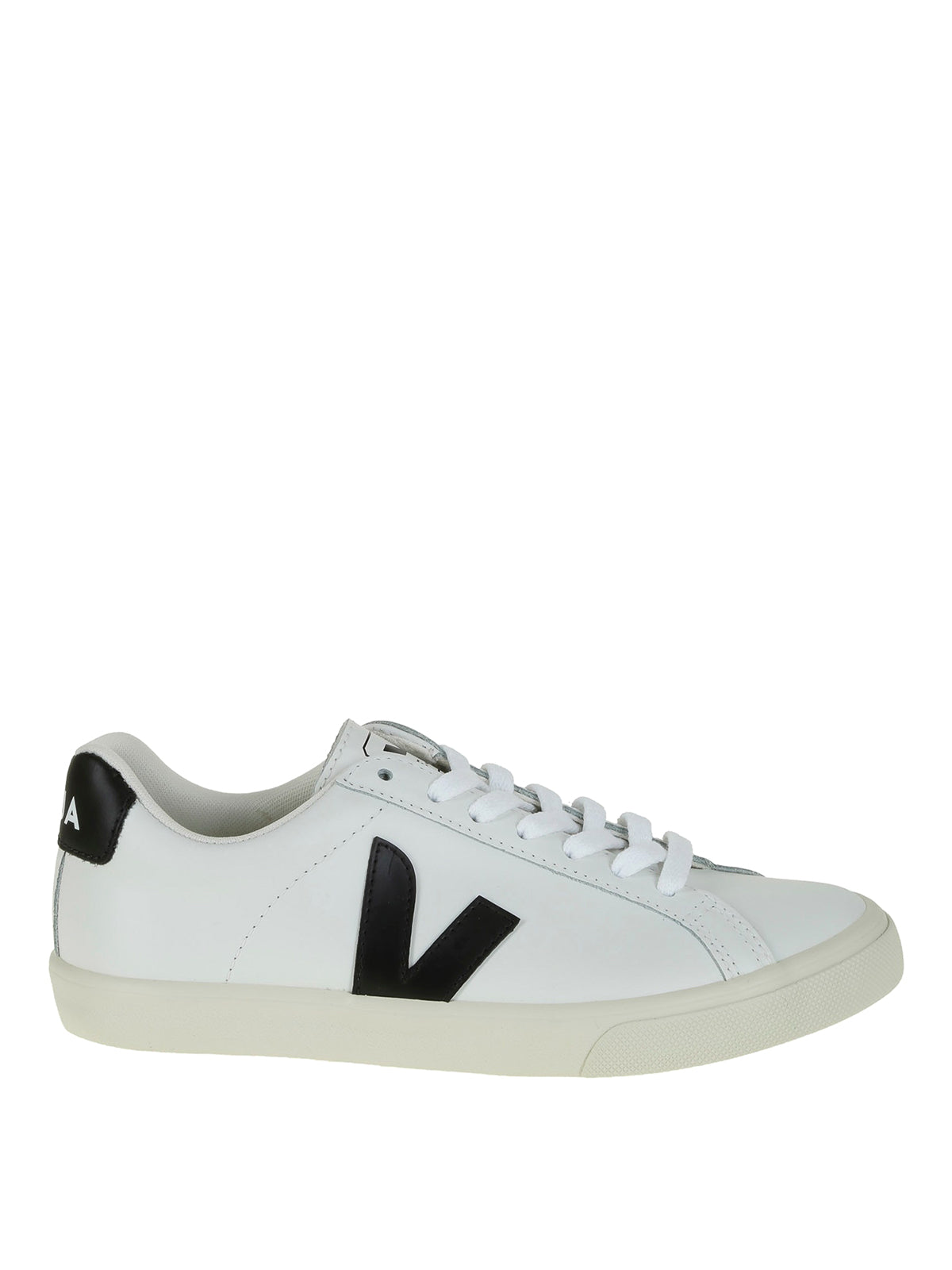 Veja Esplar Logo Men's Sneakers — Black Leather Low-Top