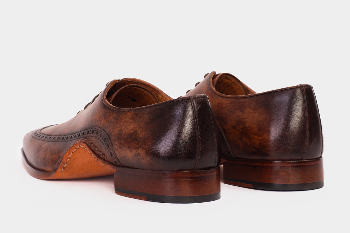 Vinci Leather The Royal Hand Craft Brown Wingtip Oxford Men Shoe – product view 5