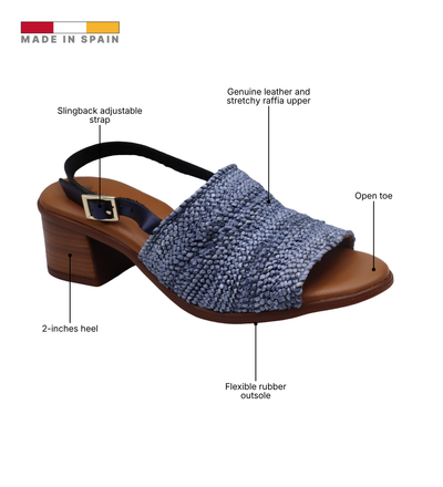 Eric Michael Rafa Stretch Raffia Slingback
