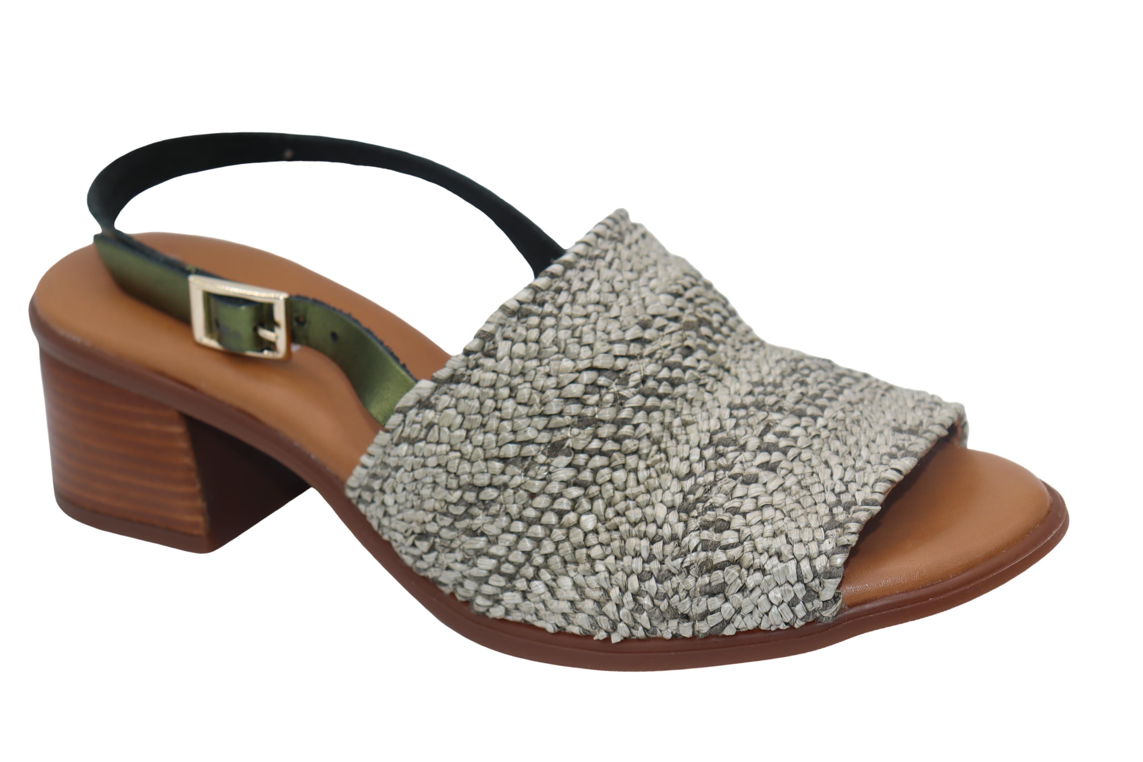 Eric Michael Rafa Stretch Raffia Slingback
