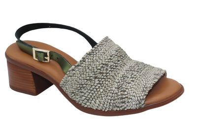 Eric Michael Rafa Stretch Raffia Slingback