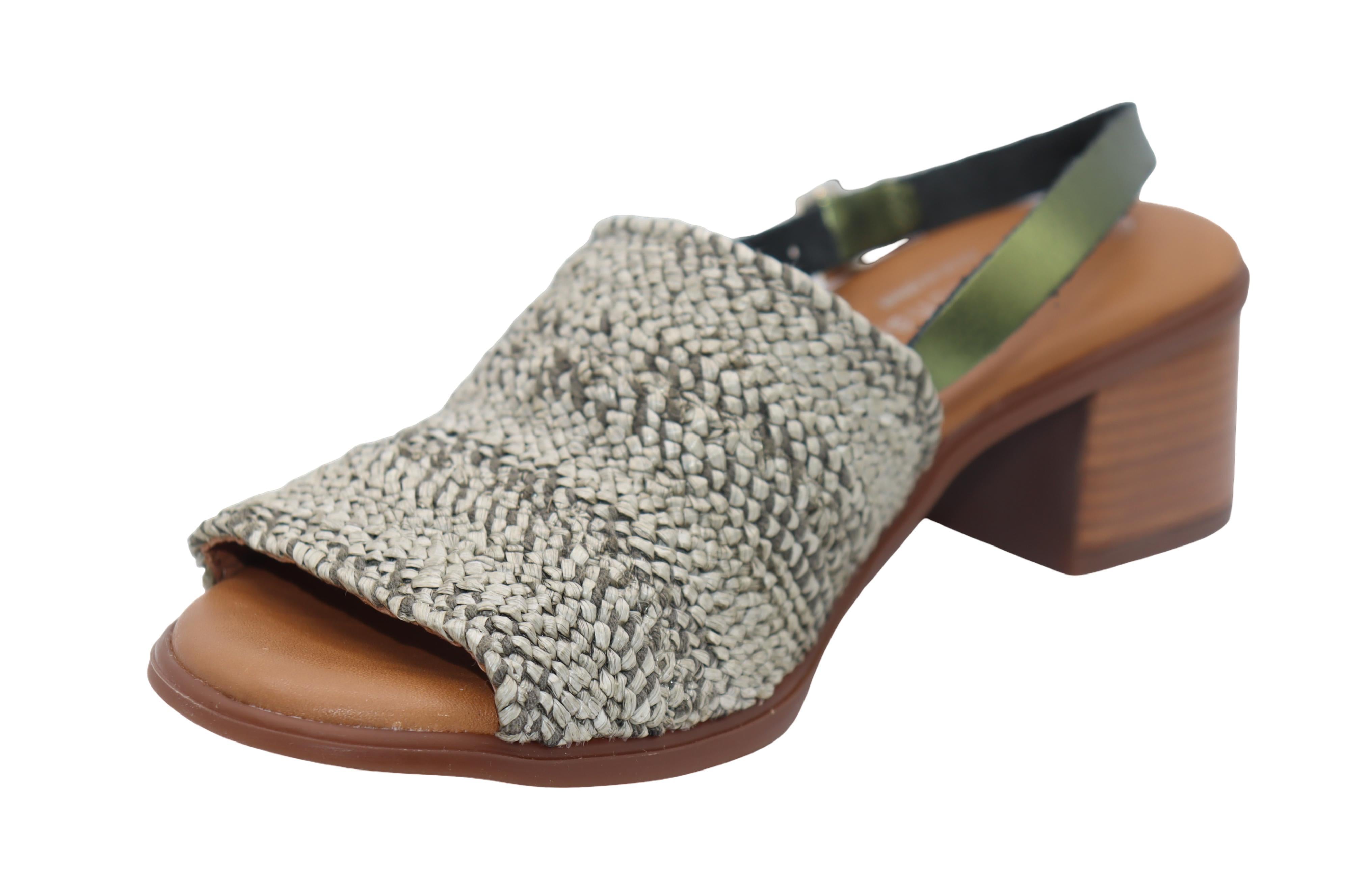 Eric Michael Rafa Stretch Raffia Slingback