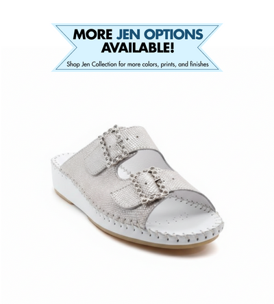 Jen Rhinestone Leather Slide