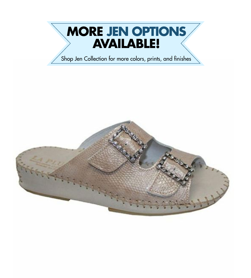 Jen Rhinestone Leather Slide