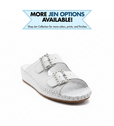 Jen Rhinestone Leather Slide