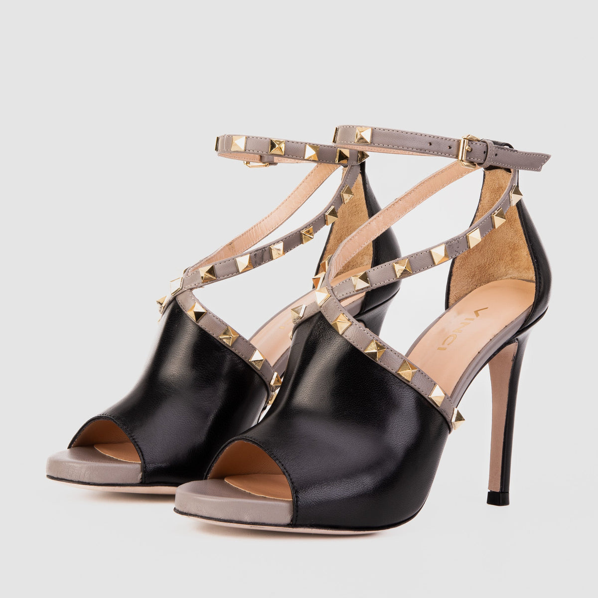 Vinci Leather The Ribnica Black Leather Ankle Strap Women Sandal – product view 2