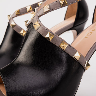 The Ribnica Black Leather Ankle Strap Women Sandal