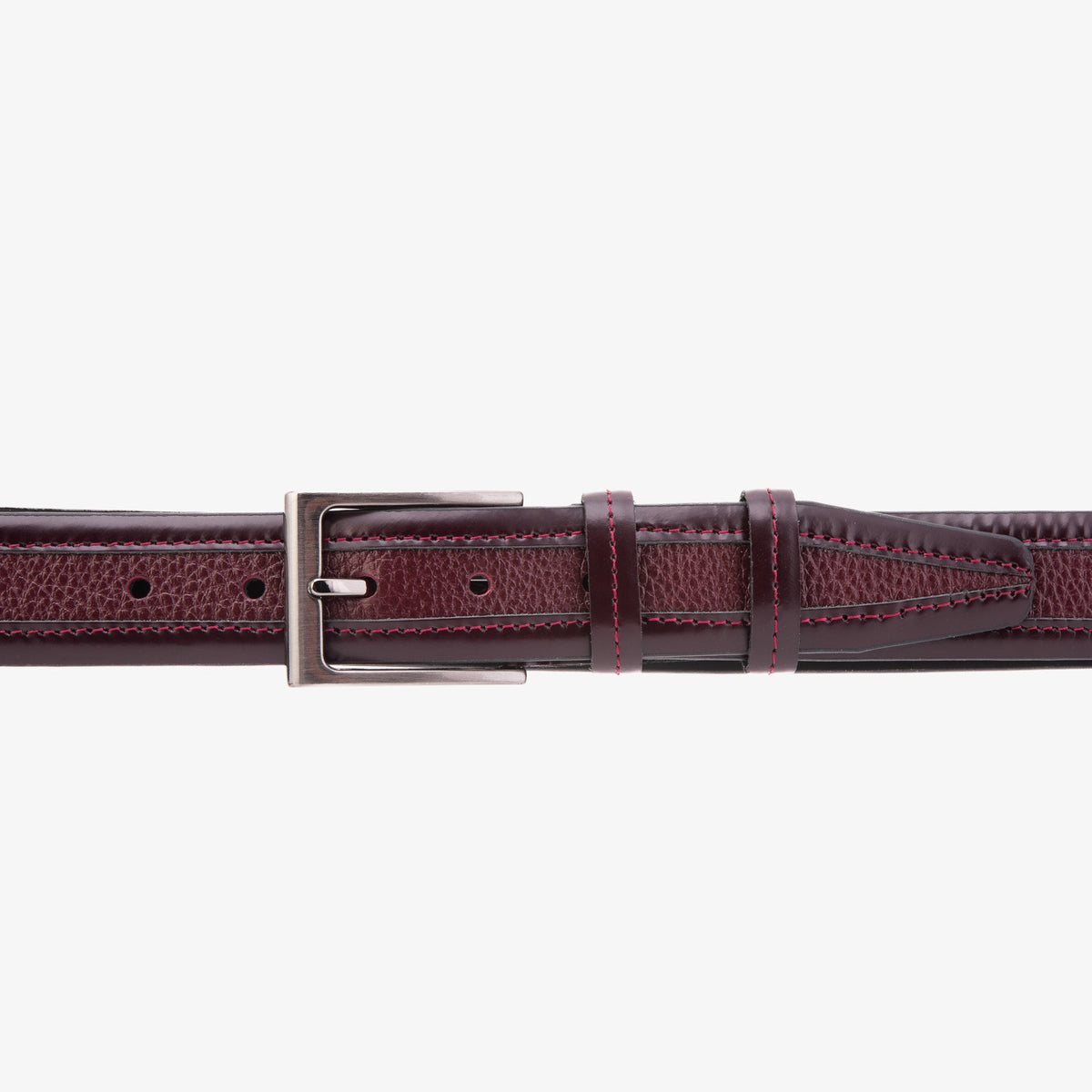 Vinci Leather The Everest & Rockwell BurgundyLeather Belt – product view 4