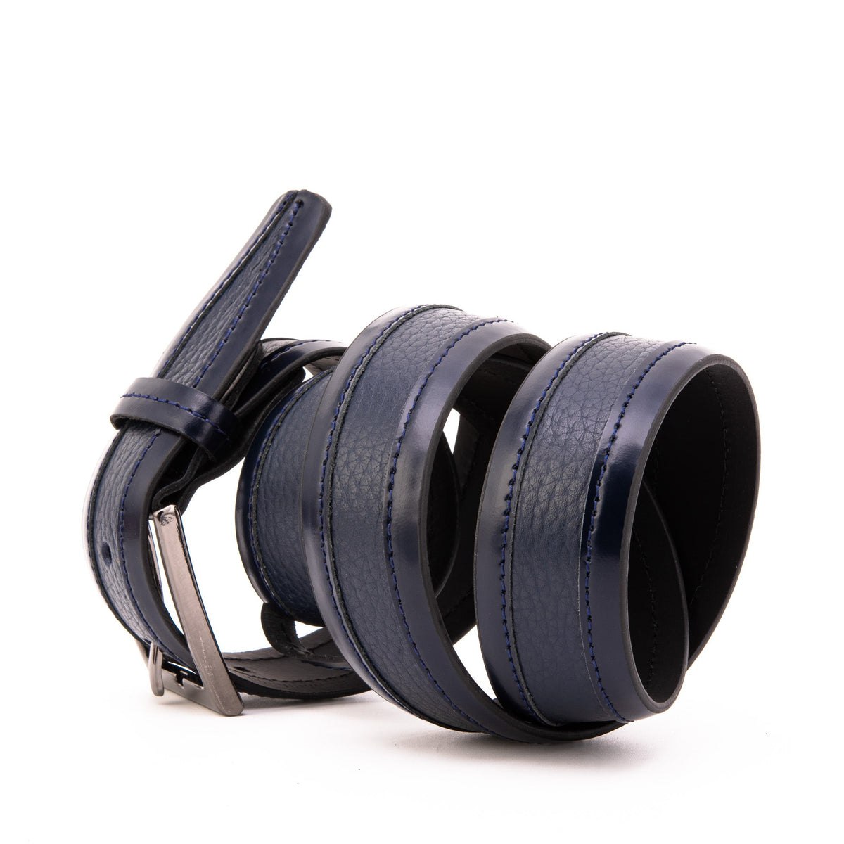 Vinci Leather The Everest & Rockwell Navy Blue Leather Belt – product view 5