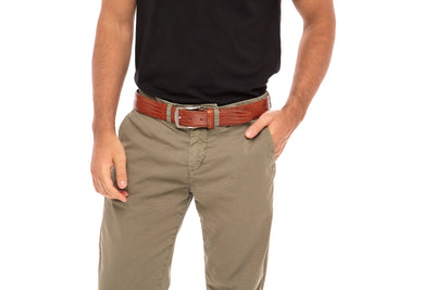 Cognac Mock Lizard Belt