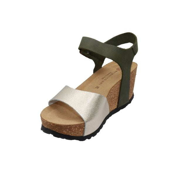 Eric Michael Rosalie Women’s Cork Wedge Leather Sandal