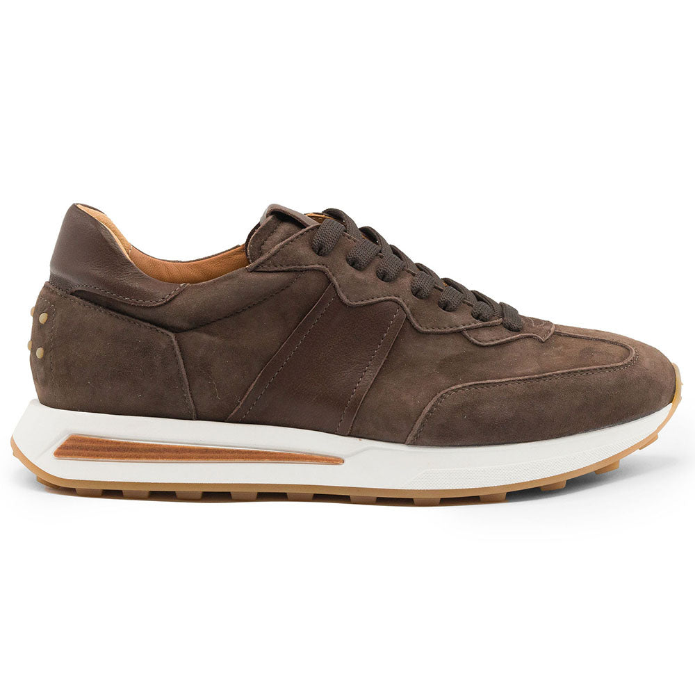 Zelli Italia Men's 66-265-NIC ROXI Suede & Calfskin Sneaker, Nicotine