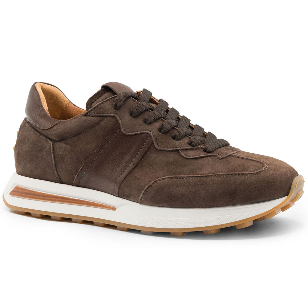Zelli Italia Men's 66-265-NIC ROXI Suede & Calfskin Sneaker, Nicotine