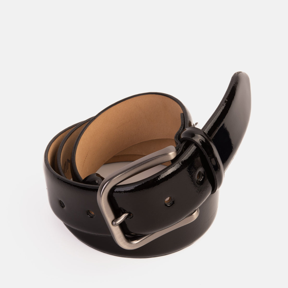 Vinci Leather The Royal Hand Craft Black Patent Leather Belt – product view 4