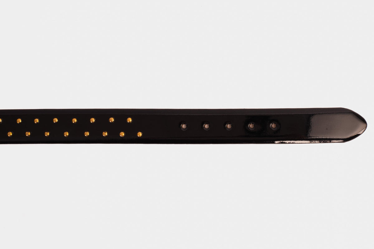 Vinci Leather The Jupiter Black Patent Spike Leather Belt – product view 4