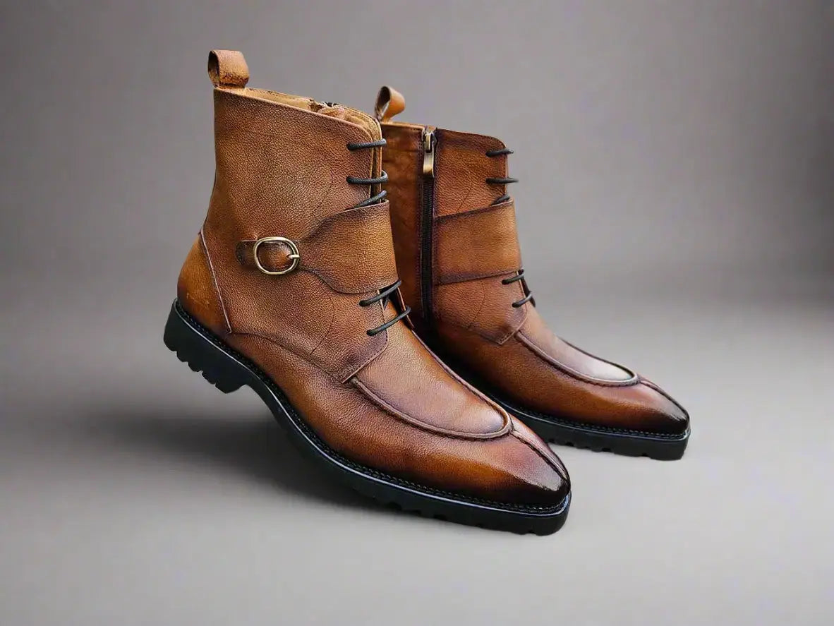 Carrucci Shoes Kb Rugged Split Toe Lace Up Boot Leather Boot KB480 03 view 6