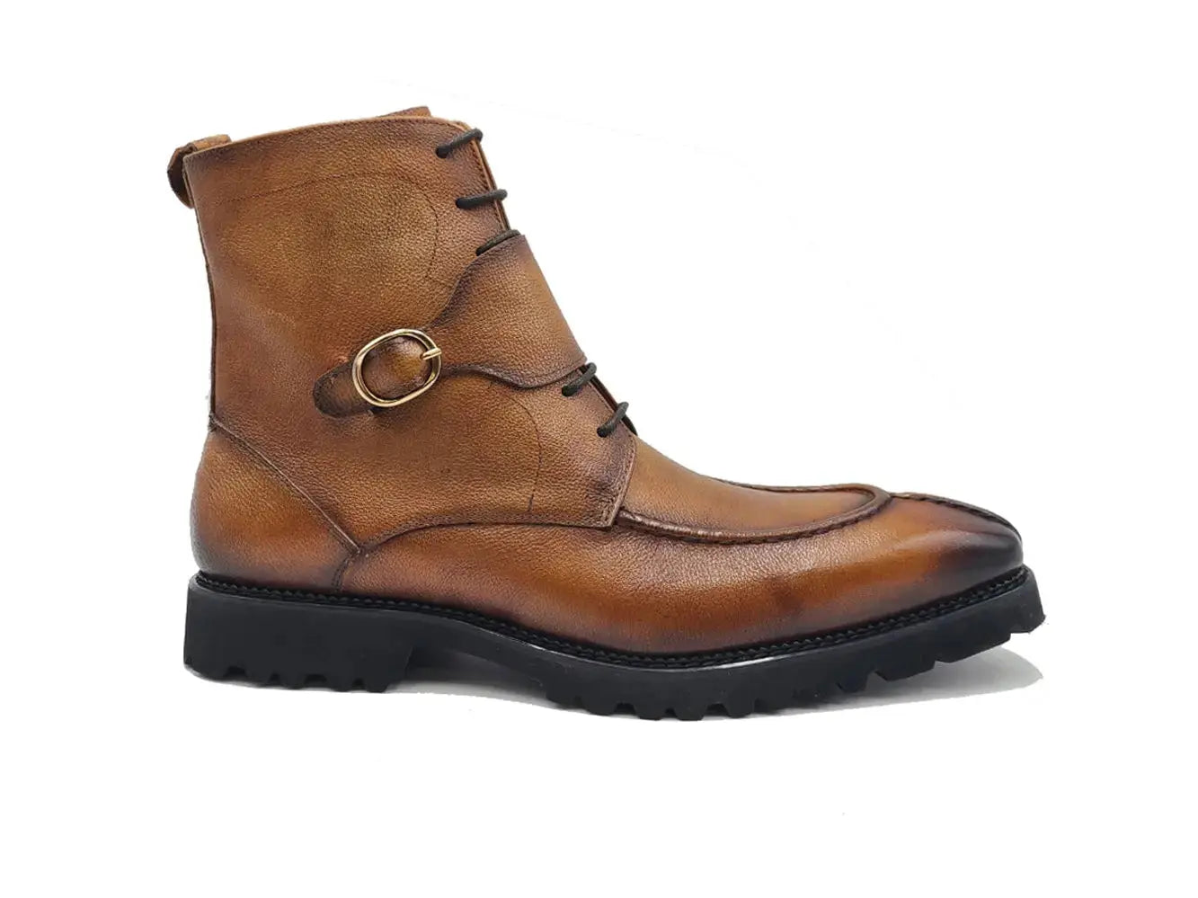 Carrucci Shoes Kb Rugged Split Toe Lace Up Boot Leather Boot KB480 03 side view