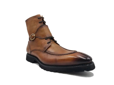 Carrucci Shoes Kb Rugged Split Toe Lace Up Boot Leather Boot KB480 03 detail view