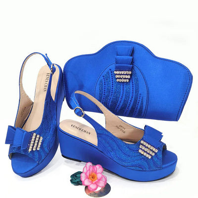 Ladies Shoes With Matching Bag Set for Party ED320
