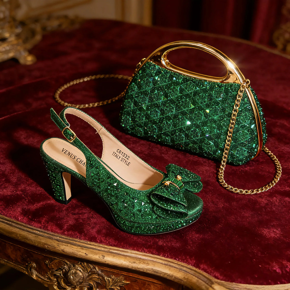 Latest Peep-Toe High Heel and Bag Set EDS40 – product view 5