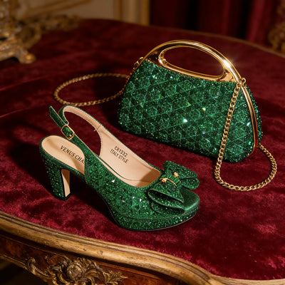 Latest Peep-Toe High Heel and Bag Set EDS40
