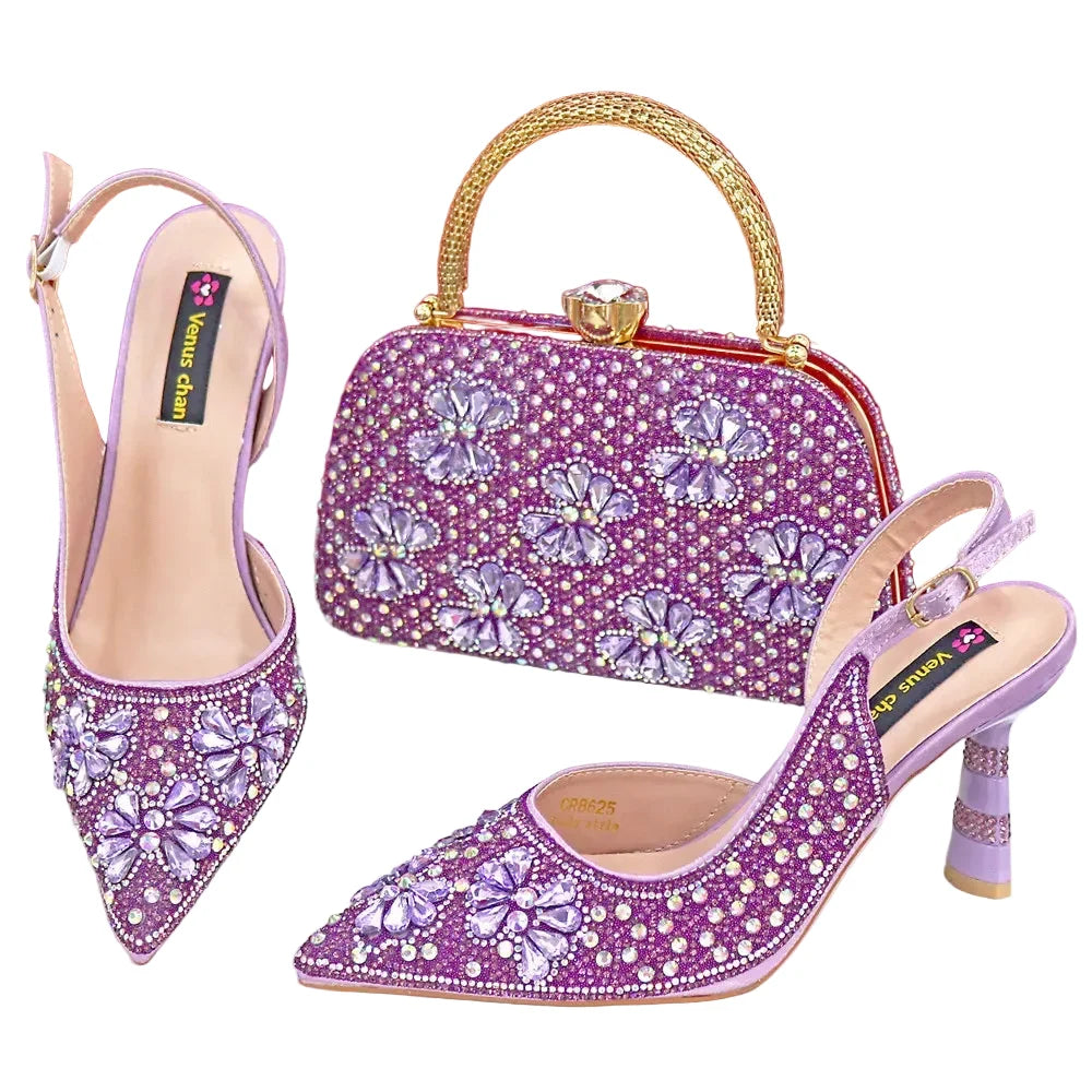 Luxury Handmade Shoes and Clutch Bag Set for Women FGR43