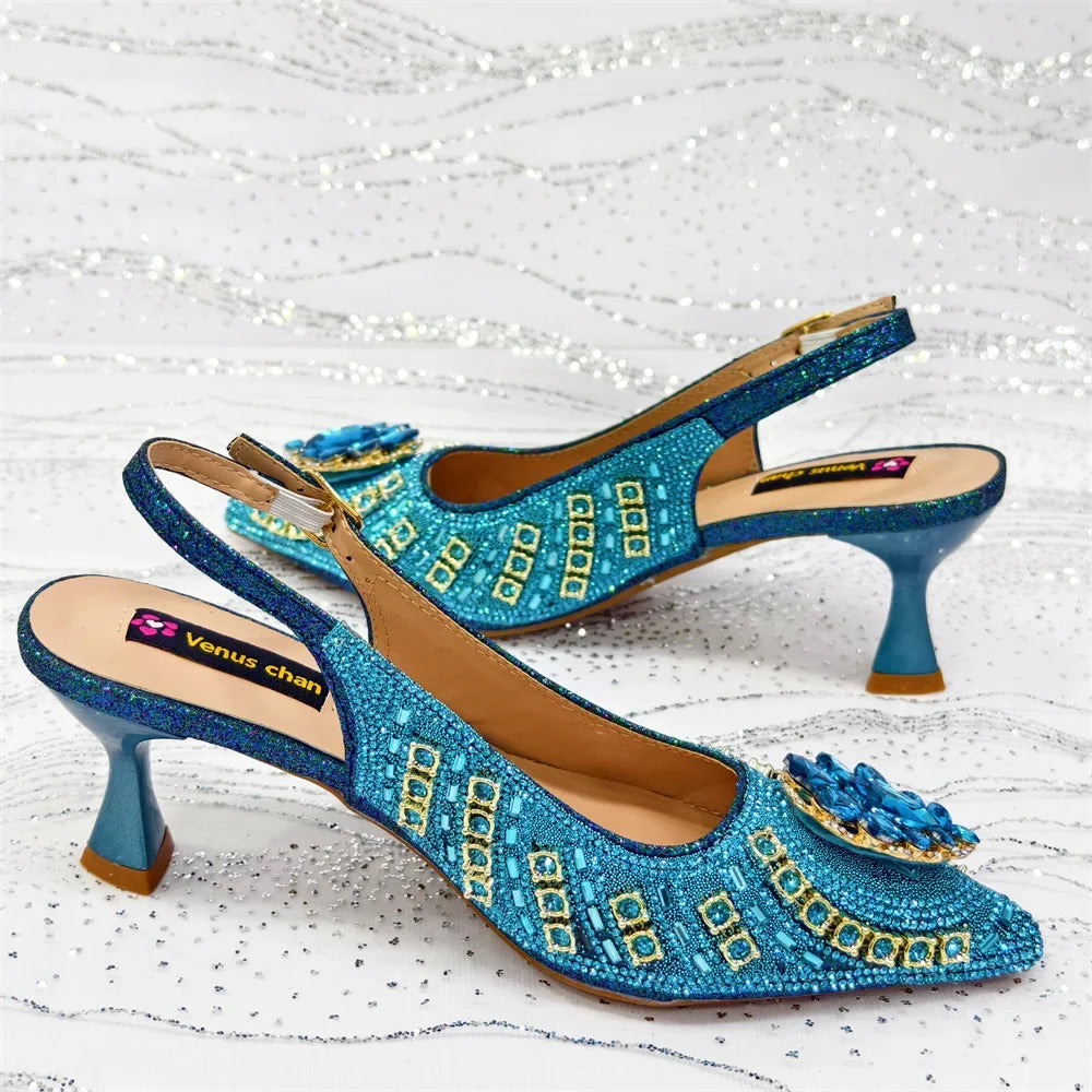 Italian Butter-fly Design Wedding Shoes with Bag Set EDS59 – product view 2