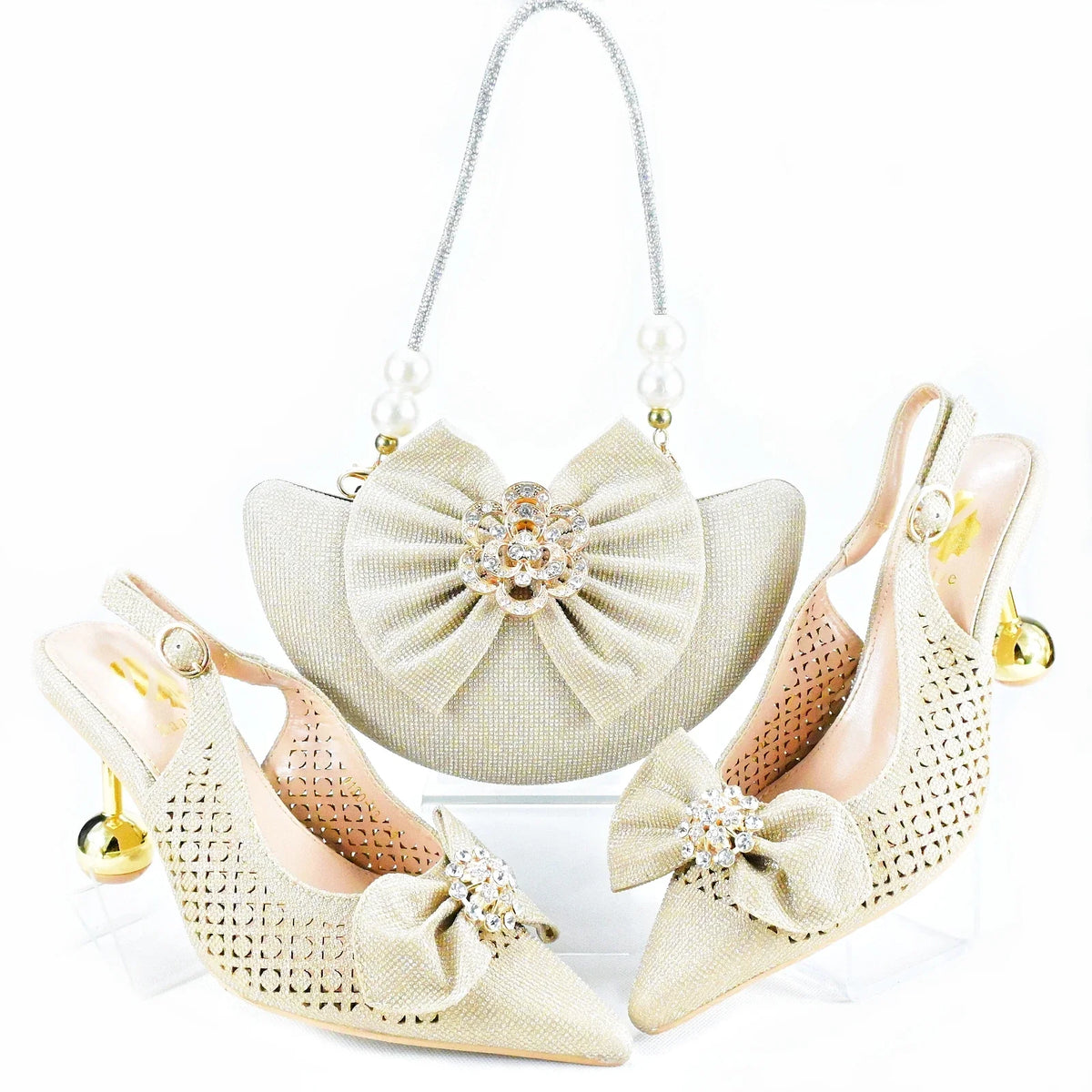Latest African Wedding Shoes and Bag Set HAS1-21