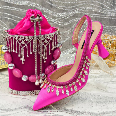 Latest Women Heels Shoes and Bags Set - ED-67