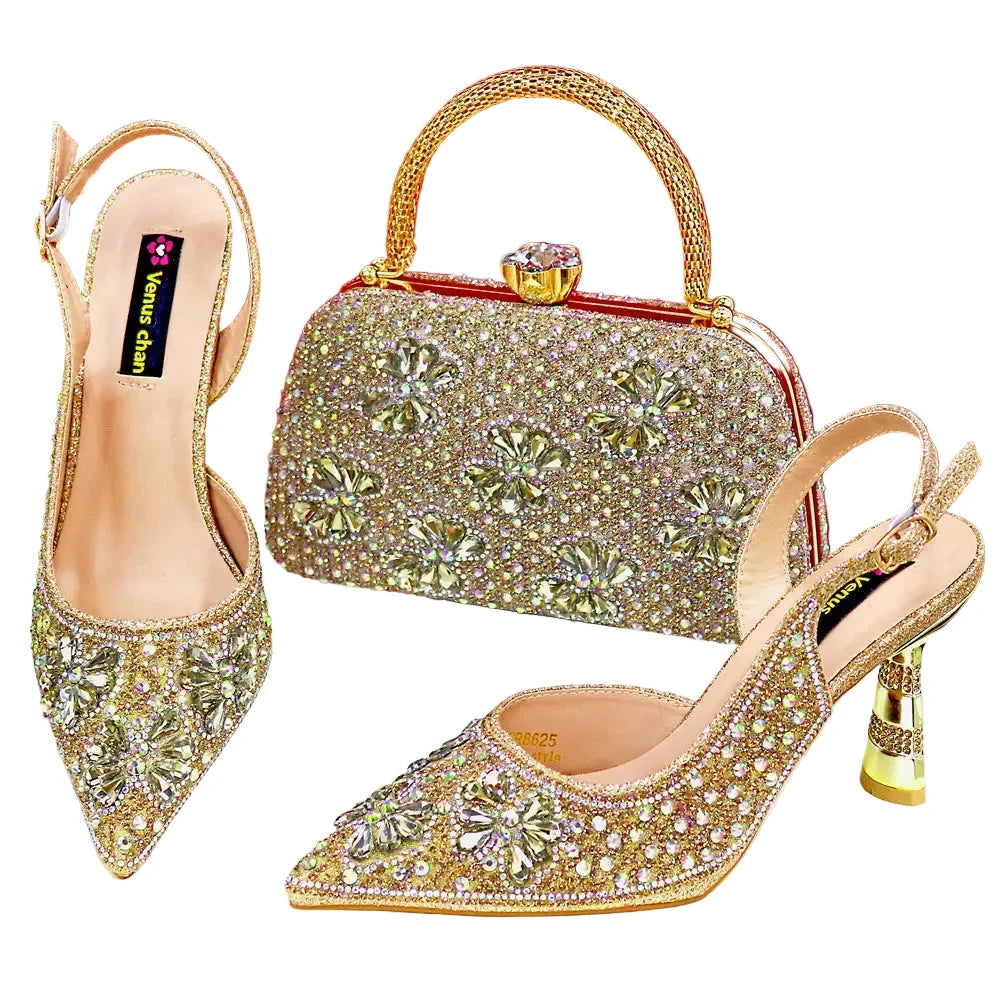 Luxury Handmade Shoes and Clutch Bag Set for Women FGR43