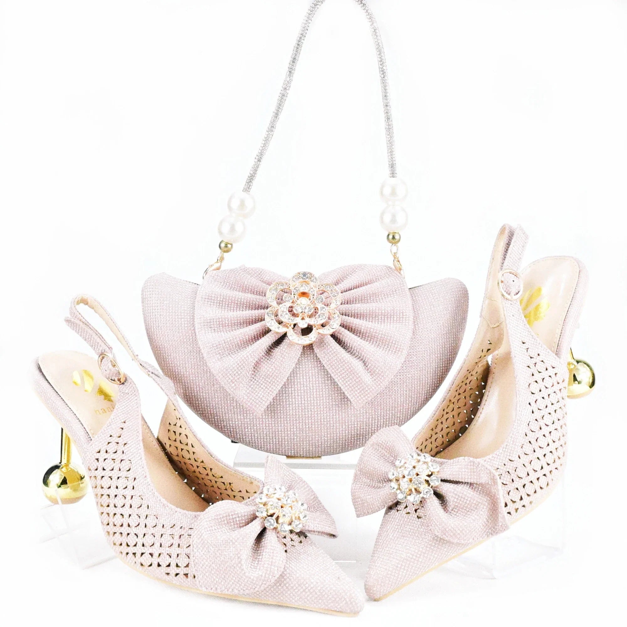 Latest African Wedding Shoes and Bag Set HAS1-21