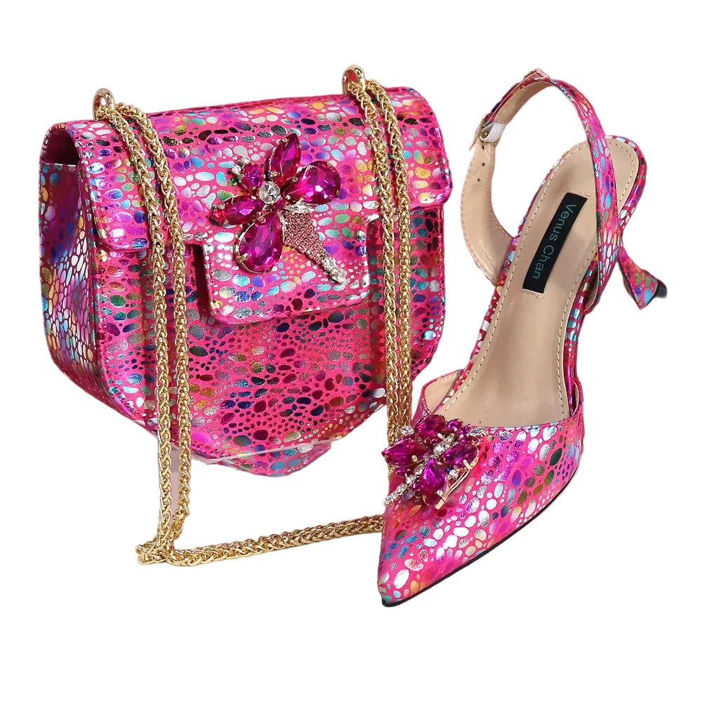 New Ladies Heels And Matching Bag Set EDNBG54