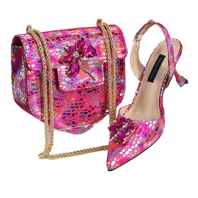 New Ladies Heels And Matching Bag Set EDNBG54