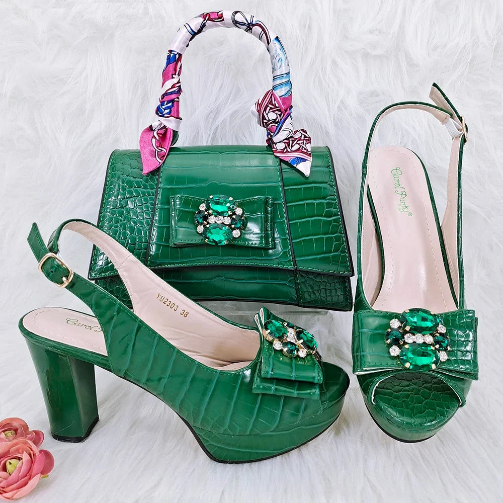 Ladies Shoes and Bag Set African Sets HFG1-29