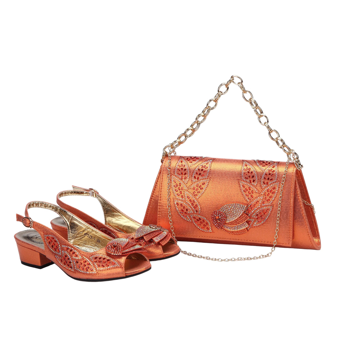 EdleessFashion  Elegant Low Heels Ladies Shoes And Bag Set - ED110 – product view 10
