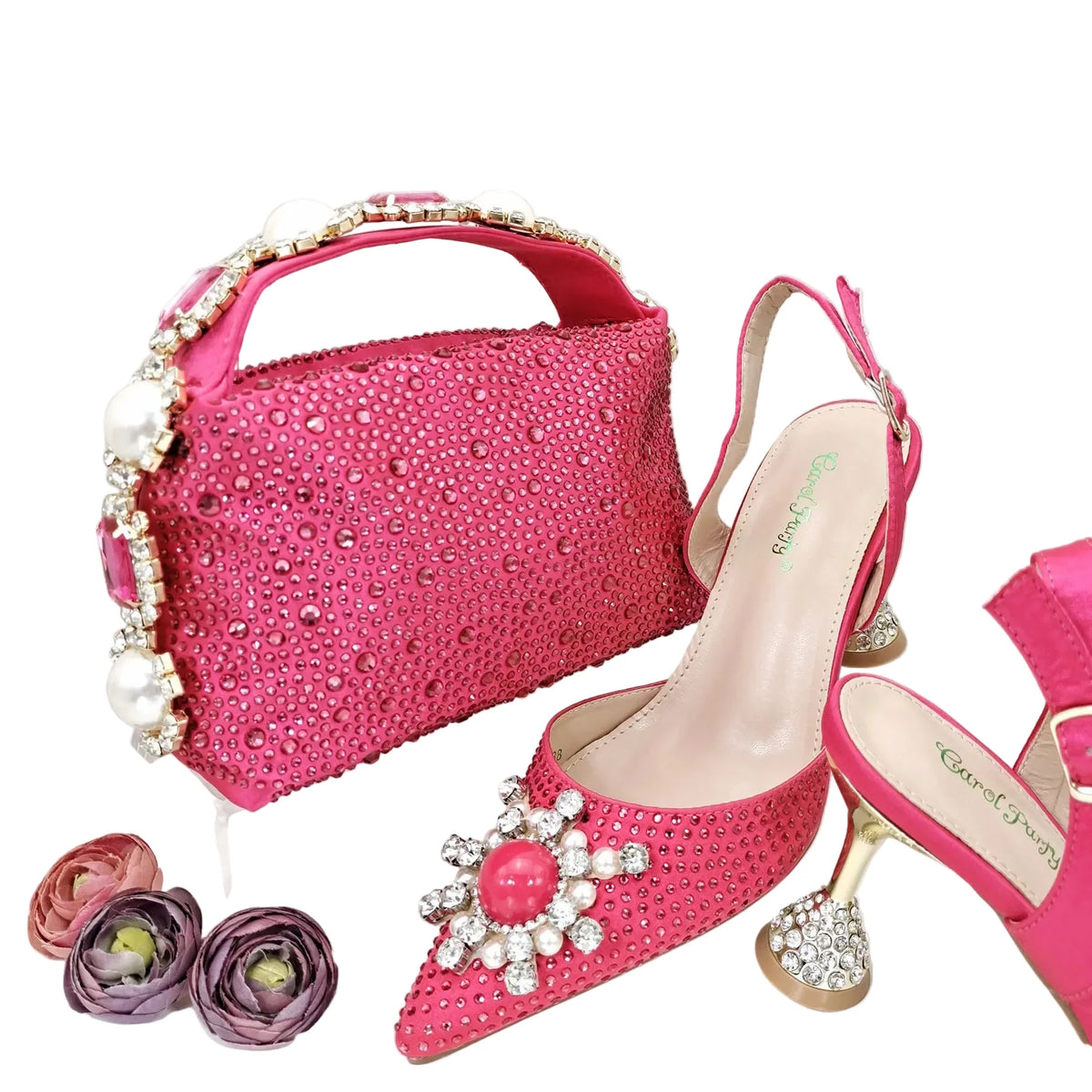 Women's Shoes and Bag Set with Shinning Crystal EDL435 – product view 7