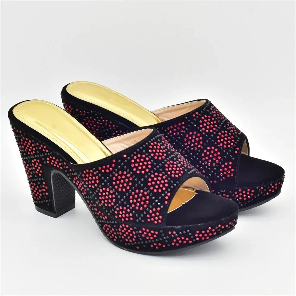 Italian Shoes and Bag Matching Set with Rhinestone – product view 4