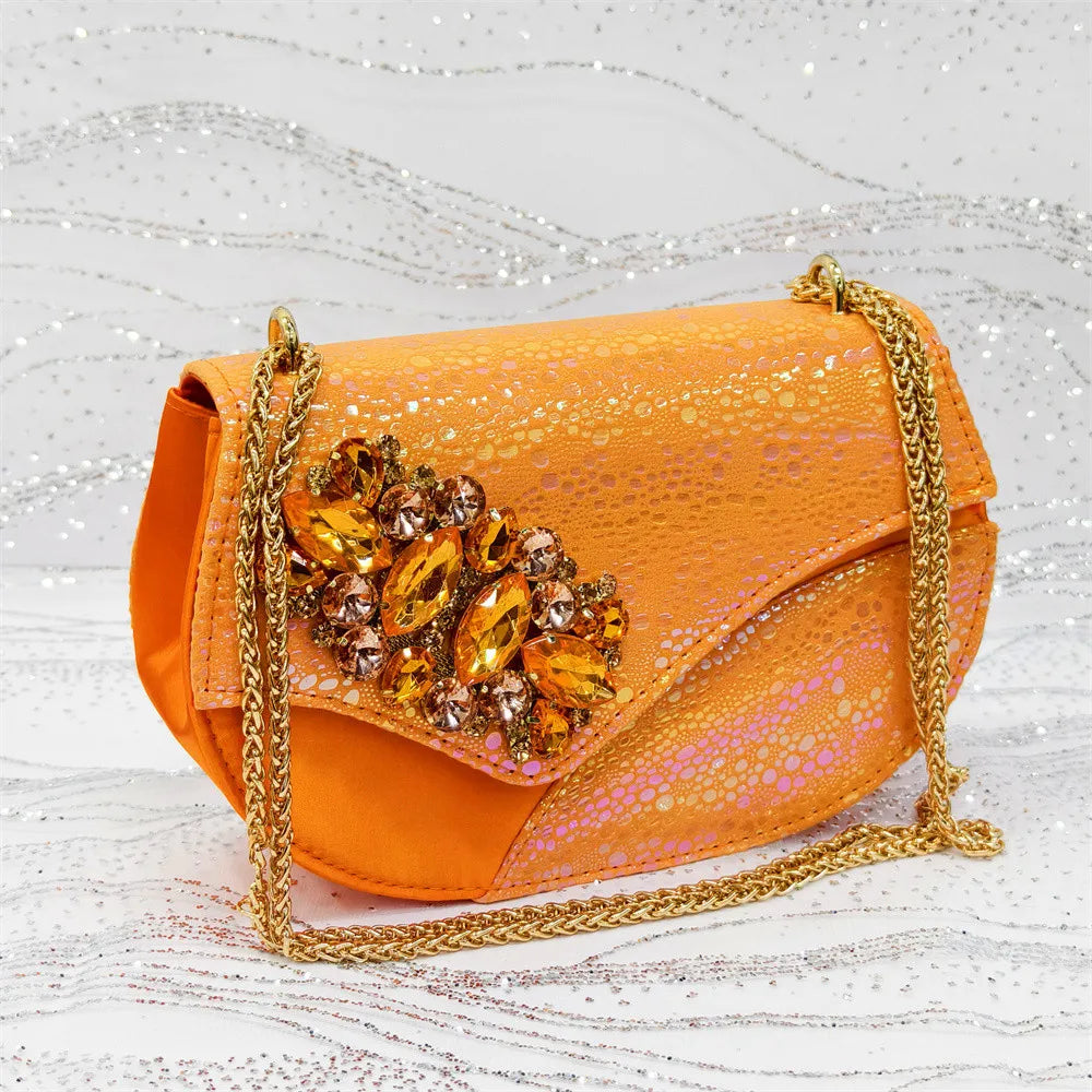Elegant Rhinestone High-Heels Shoes & Handbag Set NMG54 – product view 2