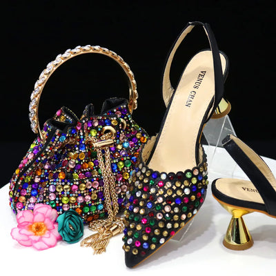 New Diamond Design Shoe and Bag Set ED221