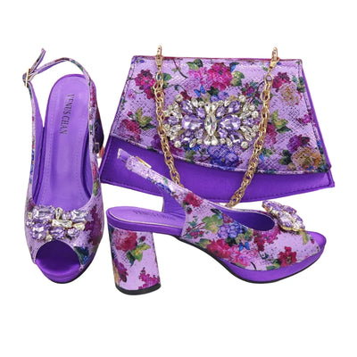 Italian Style Evening Party shoes And Bag Set TYR543