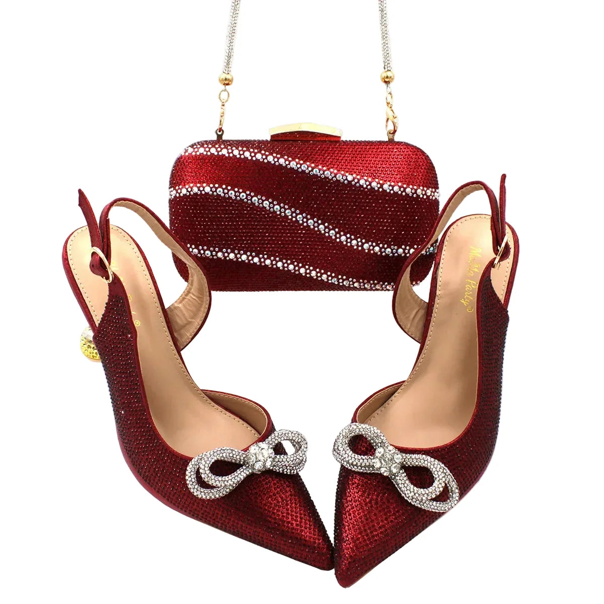 High-Quality Ladies Sandal Shoes Matching Bag Set EDR321 – product view 2