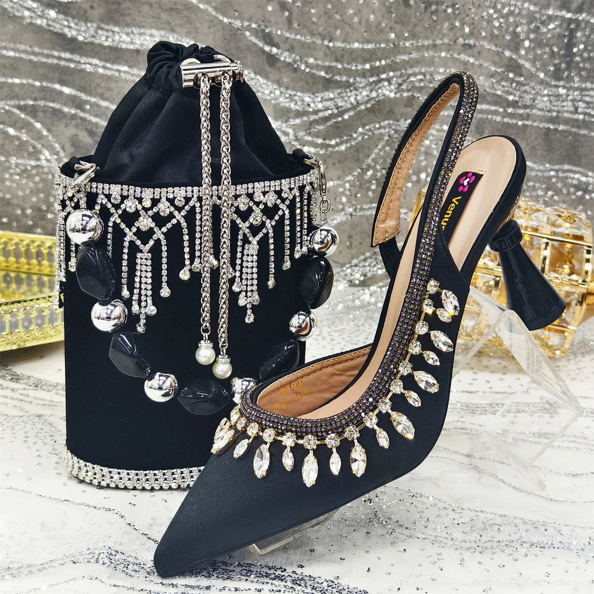 EdleessFashion  Latest Women Heels Shoes and Bags Set - ED-67 – product view 5