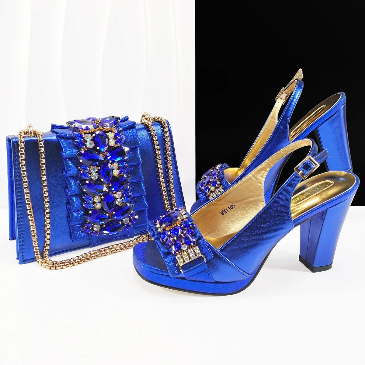 EdleessFashion  Lastest Italian Shoes with Matching Bag Set HFG1-2 – product view 1