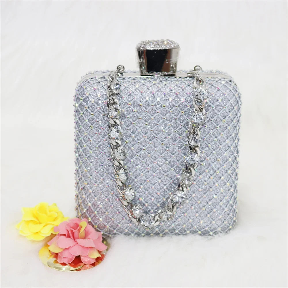 New Silver Versatile Party Ladies Shoes And Bag Set – product view 6