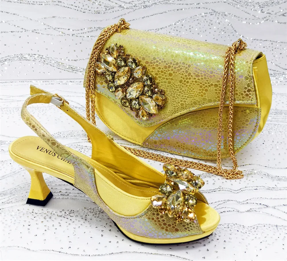 Newest Style Elegant Women High Heels And Bag Set EDS345 – product view 1